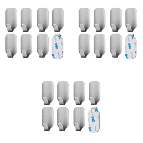 HASTHIP® 8 Pack Stainless Steel Adhesive Wall Hanger Self Hooks Waterproof Heavy Duty Sticky for Hanging Bathroom Kitchen Robe Coat Towel Utensils Narrow Hook 3 PCS HASTHIP® 8 Pack Stainless Steel Adhesive Wall Hanger Self Hooks Waterproof Heavy Duty Sticky for Hanging Bathroom Kitchen Robe Coat Towel Utensils Narrow Hook 3 PCS